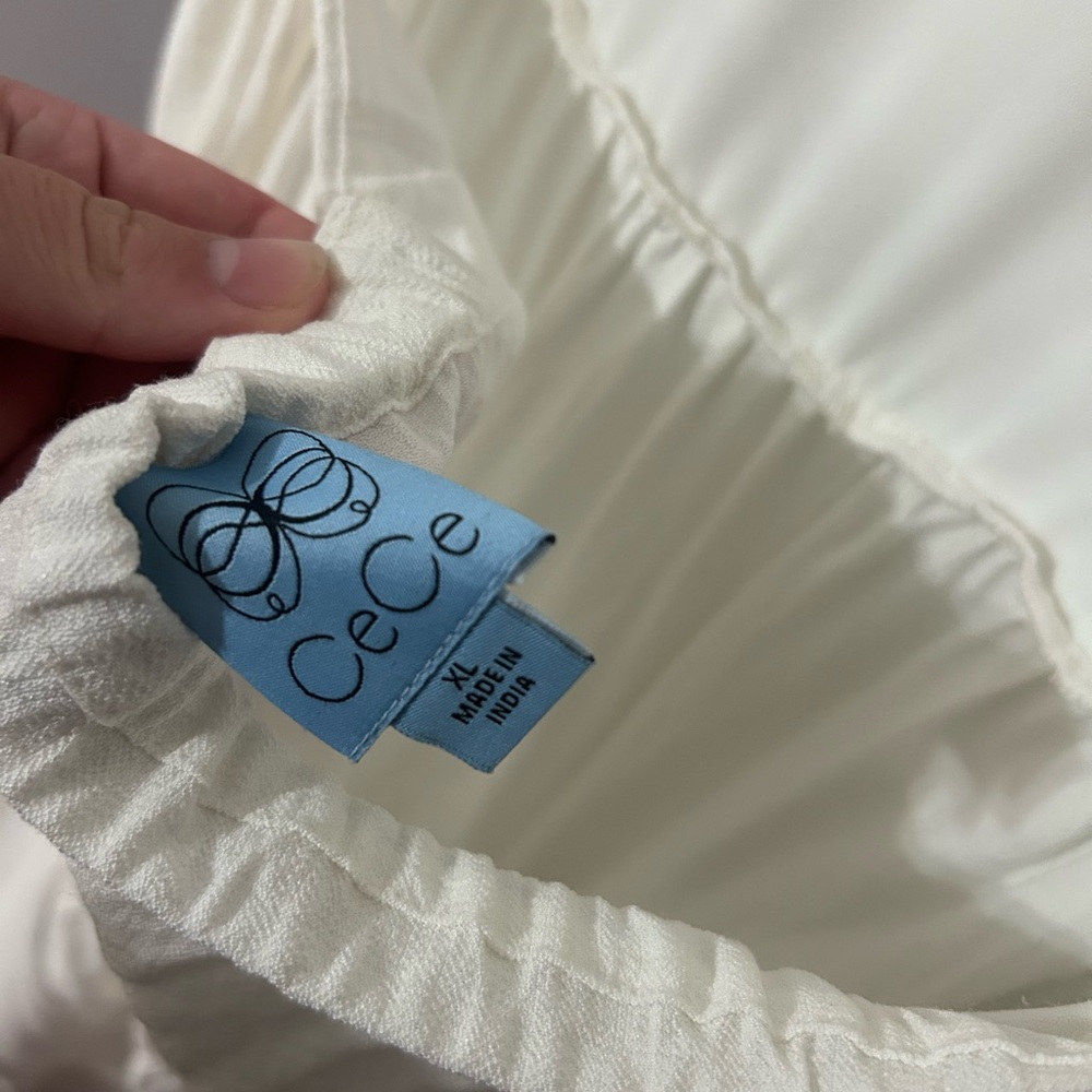 CeCe White Ruffle Sleeve Maxi Dress sz XL - Picture 11 of 11